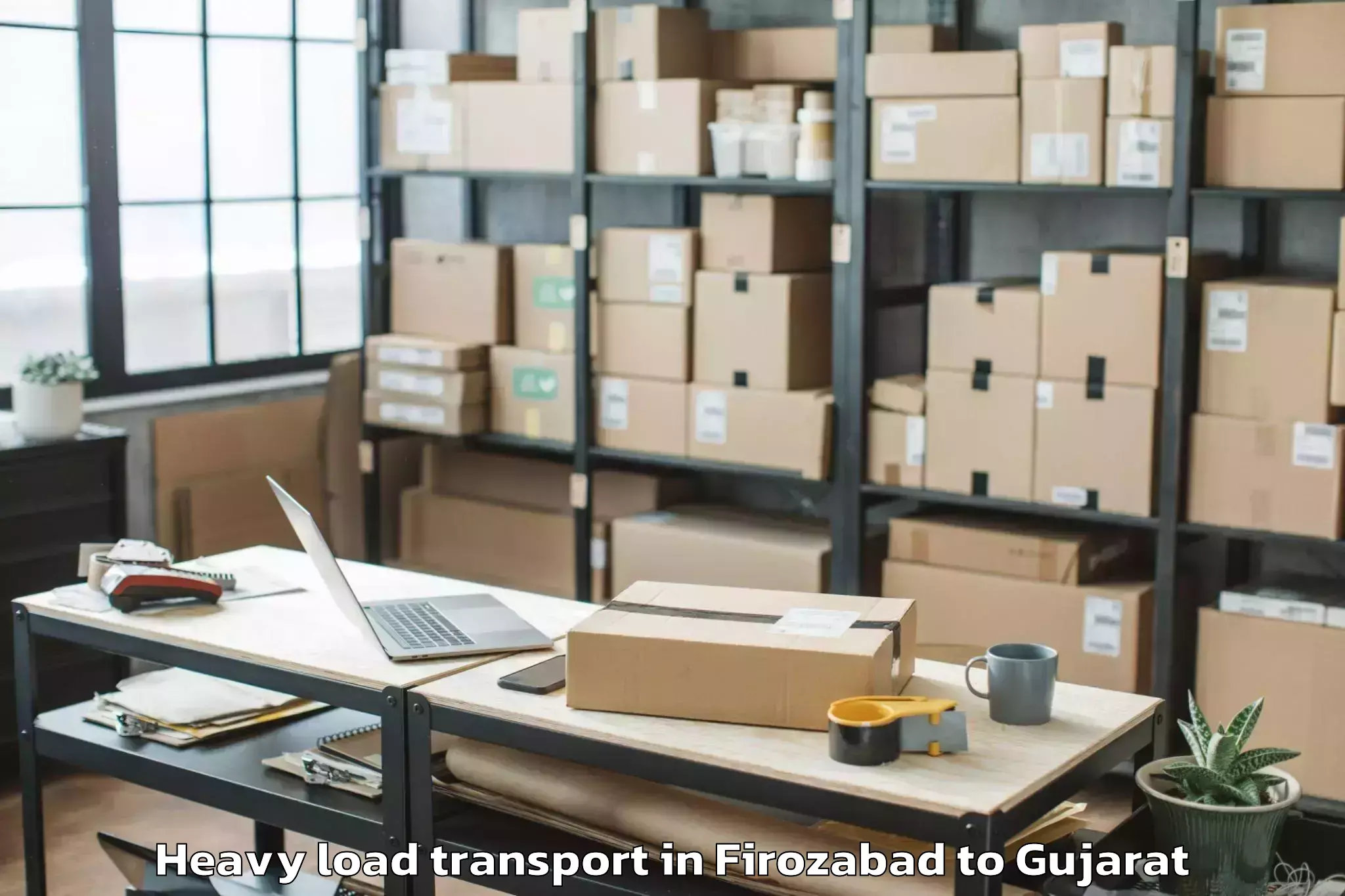 Professional Firozabad to Netrang Heavy Load Transport